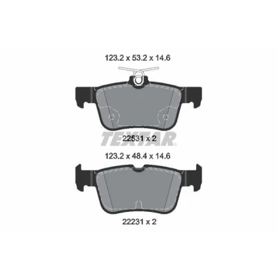 Abbildung von TEXTAR 2253105 Bremsbelagsatz nicht für Verschleißwarnanzeiger vorbereitet FORD: Galaxy Mk3 MPV, Mondeo 5 Kombi, S Max Mk2