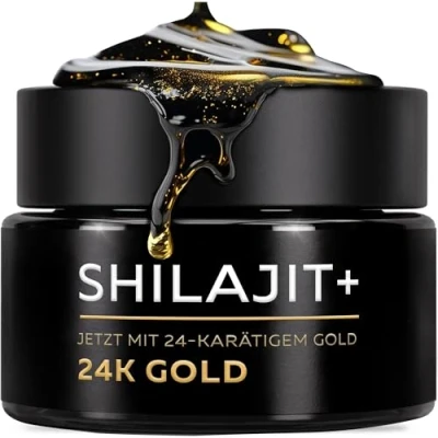 Abbildung von Original Shilajit Harz Mit 24 Karat reinem Gold 25g 82% Fulvinsäure Hochdosiert &amp; natürlich der 5 Elementum App für optimale Kontrolle