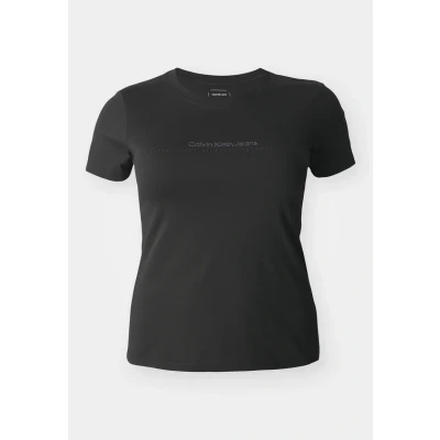 Abbildung von Calvin Klein Jeans PLUS Instit Graphic SLIM TEE Tshirt print, Damen, Größe: 4XL, Black
