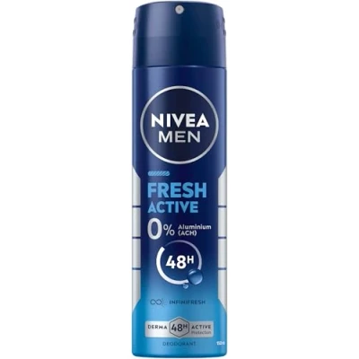 Abbildung von NIVEA MEN Fresh Active Deospray, Deodorant mit einzigartiger INFINIFRESH Formel für 48h Schutz, Deo ohne Aluminium Meeresextrakten und frischem Duft (150 ml)