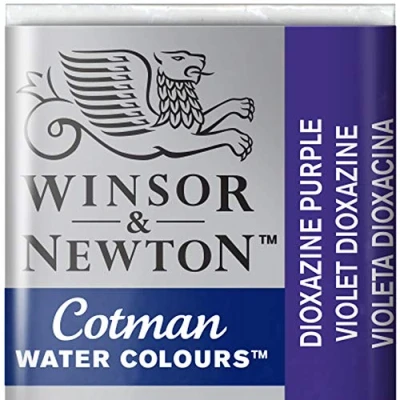 Abbildung von Winsor &amp; Newton 0301231 Cotman Aquarellfarbe mit guter Transparenz, hervorragender Tönungsstärke und guten Maleigenschaften, Wasserfarbe im 1/2 Napf Dioxazinviolett