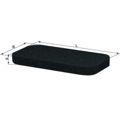 Abbildung von MAHLE ORIGINAL LAP 13 Innenraumfilter Partikelfilter 225,0 105 20,0