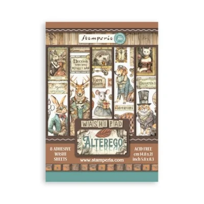 Abbildung von Stamperia Washi Pad for Scrapbooks, Albums, Cards, Bullet Journals and More, Translucent Easy to Cut, Acid Free, Perfect Hobbies, Crafts, Gifting (Alterego) (A5) (8 Sheets)