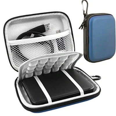 Abbildung von Lacdo Externe Festplattentasche Hard Drive Case für Western Digital WD Elements/WD My Passport Ultra/WD Game 2.5 Zoll HDD 500GB 1TB 2TB 3TB 4TB 5TB Eva Schutzhülle Stoßfest Wasserdicht, Blau