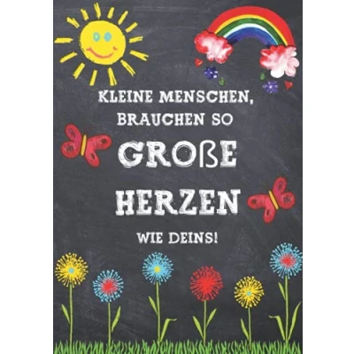 Abbildung von Kleine Menschen brauchen so große Herzen wie Deins Notizbuch: Geschenk für Erzieherin zum Abschied vom Kindergarten, Kita Abschiedsgeschenk. dankeschön sagen Geburtstag Weihnachten. Als karte