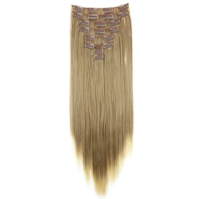 Abbildung von CAISHA XL 60cm 7 Teile Set CLIP IN EXTENSIONS Jenny Haarverdichtung Haarverlängerung Glatt Ombré Braun Blond CE20