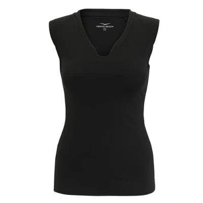 Abbildung von Venice Beach Sport T Shirt für Damen mit körperumspielender Schnittform und V Ausschnitt ELEAM XXL, Black
