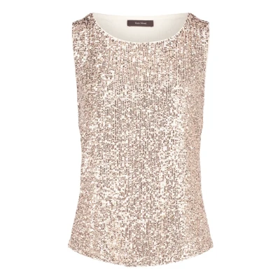 Abbildung von Vera Mont Pailletten OHNE ARM Top, Damen, Größe: 36, Cream gold
