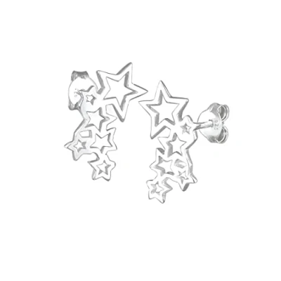 Abbildung von Elli Sterne Astro Trend CUT OUT Ohrringe, Damen, Größe: One Size, Silber