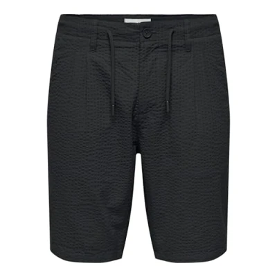 Abbildung von Only &amp; Sons Onsleo LIFE Seersucker NOOS Shorts, Herren, Größe: Medium, Jet black