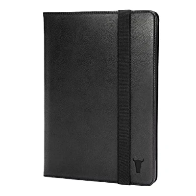 Abbildung von TORRO Lederhülle kompatibel mit iPad 9., 8., und 7. Generation (10.2“) Echtes Leder 10.2 Hülle Standfunktion Sleep/Wake Funktion (Schwarz)