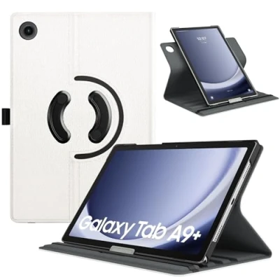 Abbildung von TiMOVO Drehbar Hülle Kompatibel mit Samsung Galaxy Tab A9+/A9 Plus 11&quot; 2023 SM X210/X216/X218,90 Grad Ständer Hülle,Auto Schlaf/Aufwach Schutzhülle für A9+ Tablet, Warmweiß