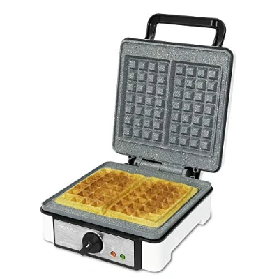Abbildung von Cecotec Waffeleisen Fun Gofrestone .RockStone Antihaftbeschichtung, einstellbarer Thermostat, großformatige Waffeln, 1200 W.
