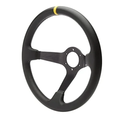 Abbildung von Simoni Racing Car/350P Sportlenkrad A Kelch aus Leder, Schwarz/Gelb