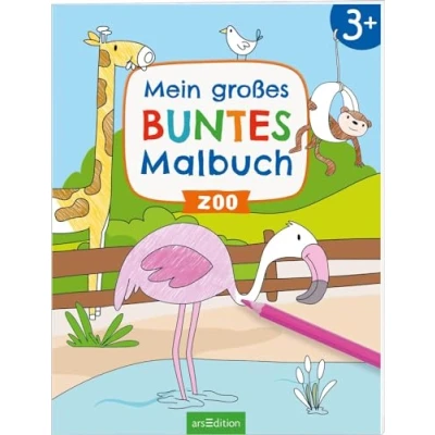 Abbildung von Mein großes buntes Malbuch Zoo: ab 3 Jahren Ausmalen mit farbigen Hintergründen