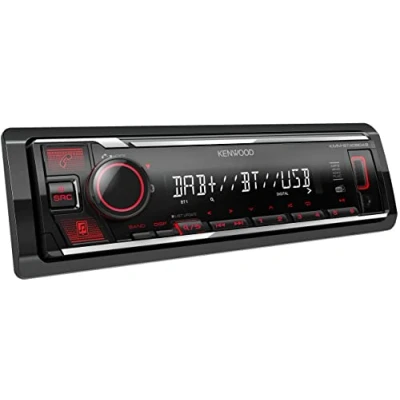 Abbildung von Kenwood KMM BT408DAB USB Autoradio mit DAB+ &amp; Bluetooth Freisprecheinrichtung (Soundprozessor, USB, AUX, 1 x Pre Out 2.5 V, 4 50 Watt, Tastenbeleuchtung rot, inkl. Antenne)