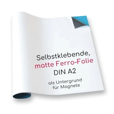 Abbildung von DIN A2 Ferrofolie selbstklebend Magstick® I Eisenhaltige Folie XL, weiß beschichtet, diy Flexibler Haftgrund für Magnete mag_009