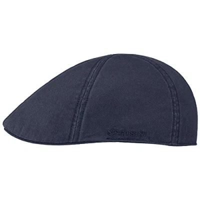 Abbildung von Stetson Texas Cotton Flatcap mit UV Schutz 40+ Schirmmütze aus Baumwolle Unifarbene Mütze Frühjahr/Sommer dunkelblau L (58 59 cm)
