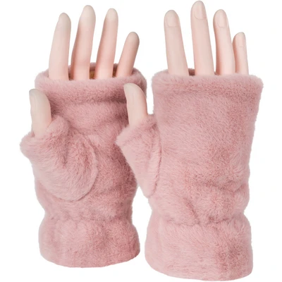Abbildung von styleBREAKER Fleecehandschuhe "Fingerlose Handschuhe Kunstfell Einfarbig" 1 Stk.