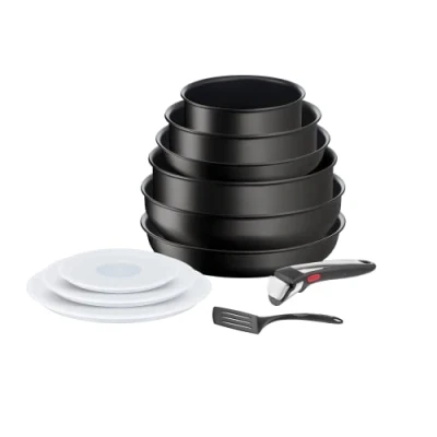 Abbildung von Tefal Ingenio Eco Resist On Kochgeschirr, 11 p, stapelbar, Induktion, leicht zu reinigen, Antihaftbeschichtung, Kochstartanzeige, gesundes Kochen, L7679002