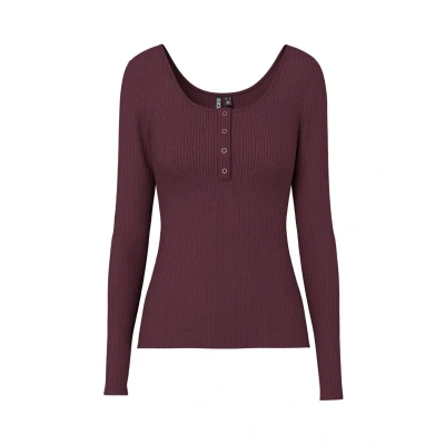 Abbildung von Pieces Pckitte Langarmshirt, Damen, Größe: XS, Winetasting