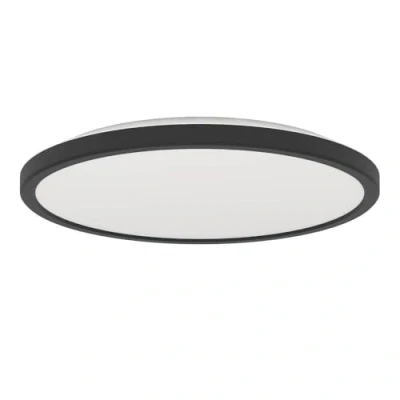 Abbildung von EGLO connect.z Smart Home LED Badezimmer Deckenleuchte Rovito Z, ZigBee, App und Sprachsteuerung Alexa, warmweiß kaltweiß, RGB, dimmbare Bad Deckenlampe, schwarz, IP44, Ø 30 cm