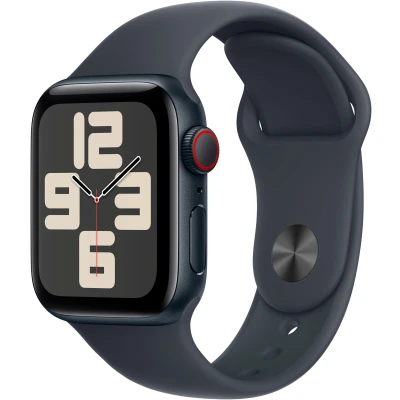 Abbildung von Apple Watch SE 2024 4G 40mm Schwarz (Schwarzes Silikon Armband M/L)