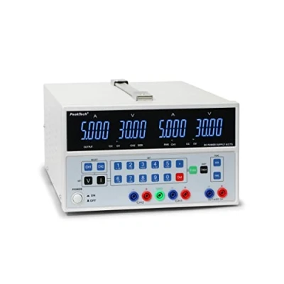 Abbildung von PeakTech 6075 Linear geregeltes Netzgerät mit 2 Ausgängen &amp; USB, Doppel Labornetzgerät 0 30V / 5A, Gleichspannungsquelle, Programmierbar, Kurzschlussfest