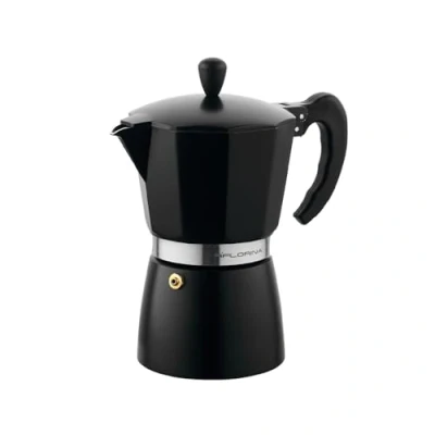 Abbildung von FLORINA Aluminium Espressokocher 6 Tassen (300 ml) I Herdplatten Espressomaschine MACCHIATO Espresso Kaffeekanne zur Zubereitung von Italienischen Geeignet für Keramikherd Elektroherd Gas