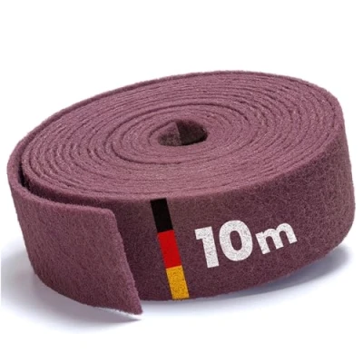 Abbildung von PICTORIS Schleifvlies Made in Germany 10 m x 100 mm Korn 280 extrem langlebig durch einzigartige Imprägnierung Schleiffleece/Schleifpad für Holz, Metall, Edelstahl, uvm.