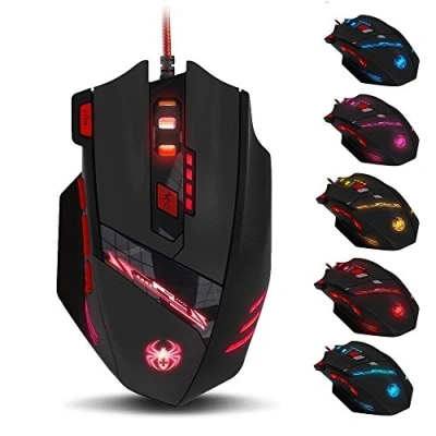 Abbildung von Zelotes PC Gamer Maus,8 Programmierbare Tasten,9200 DPI,USB Optischer Kabelgebundene Gaming Maus,Ergonomische Maus für Pro MAC