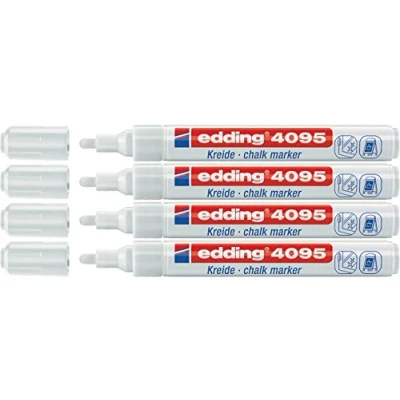 Abbildung von 4er Pack Edding 4095 Kreidemarker, 2 3 mm, weiß