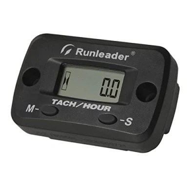 Abbildung von Runleader Digitaler LCD Drehzahlmesser,Wartungserinnerung,Wasserdichtes Design für 2/4 Takt Gasmotoren,Verwendet auf Gartentraktor Generator Kompressor Dirtbike Jet Ski Boot (BK)