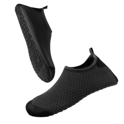 Abbildung von Wasser Schuhe Strandschuhe Herren Damen Leichte Barfuß Aqua Schnell Trocken Atmungsaktive Surf Tauchen Swim Schuhe, Schwarz, 36 37