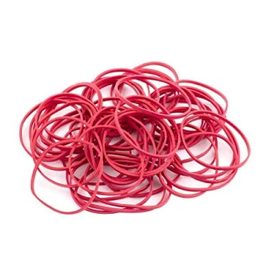 Abbildung von D.RECT Gummibänder 1kg Beutel 60mm Durchmesser Breit 3mm Gummiring Bänder für Haushalt, Arbeit, Büro wiederverwendbar haltbar langlebig stabil Rot