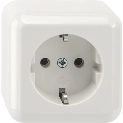 Abbildung von Schneider Electric Merten MEG2301 8719 Schuko Steckdose 16 A 250 V, Aufputz 1 fach,Polarweiß, Made in Germany