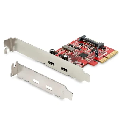 Abbildung von StarTech.com PCIe USB 3.1 Karte (2 Port, 2x C Gen 2, 10 Gbit/s, 3 x4, ASM3142 Chipsatz, PCI Express Karte)
