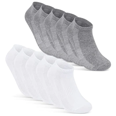 Abbildung von Sneaker Socken Damen 35 38 Baumwolle 10 Paar Socks Women Sneakersocken Sportsocken 16510 WP (Grau Weiß 38)