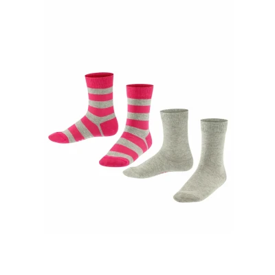 Abbildung von Falke Happy Stripe 2Pack multipack Socken für Kinder, Größe: 35 38, Light grey