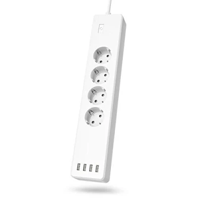 Abbildung von Smarte WLAN Steckdosenleiste 4 Fach, einzeln schaltbar, Überlastsch., 4xUSB