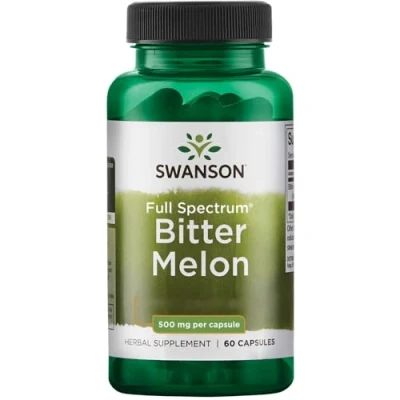 Abbildung von Swanson, Bitter Melon (Bittermelone), 500mg, 60 Kapseln, Hochdosiert, Laborgeprüft, Sojafrei, Glutenfrei, Ohne Gentechnik