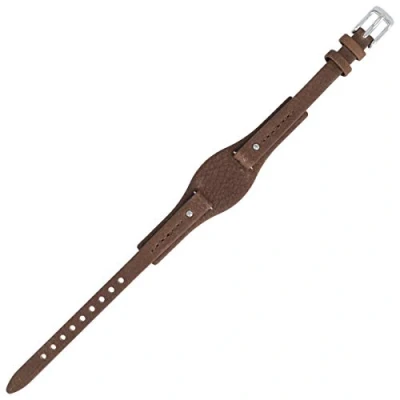 Abbildung von Fossil Uhrenarmband 8mm Leder Braun Silber JR 1334 LB JR1334