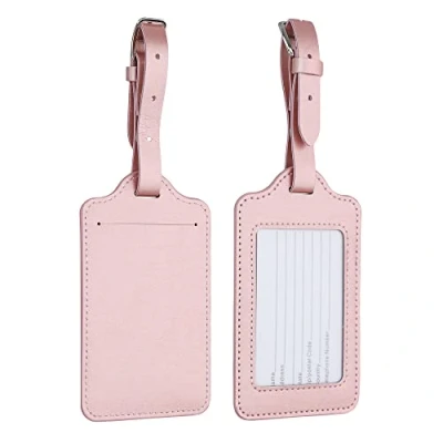Abbildung von kwmobile 2X Kofferanhänger Adressanhänger Koffer Tag Namensschild Schulranzen Gepäck Anhänger Reise Gepäckanhänger Rosegold