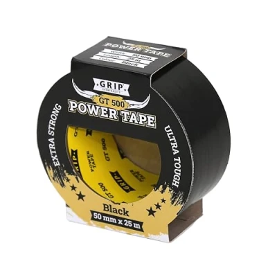 Abbildung von GRIP Eventbasics Panzertape GT 500, extrem stark klebendes Powertape 50 mm x 25 m, schwarz, wasserdichtes Reparaturband für Indoor und Outdoor, Universal Klebeband zum Reparieren &amp; Abdichten