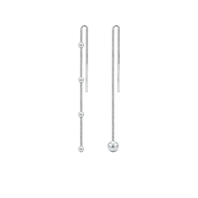 Abbildung von Elli GEO Kugel Asymmetrisch Durchziehen Ohrringe, Damen, Größe: One Size, Silver