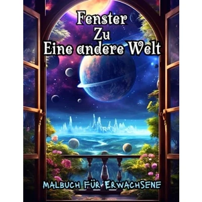 Abbildung von Fenster Zu eine andere Welt Malbuch für Erwachsene: Entdecken Sie die Fantasie: Tauchen ein in bezaubernde Welt, sich durch ... Wüste, Pilzwelt, Unterwasserwelt,