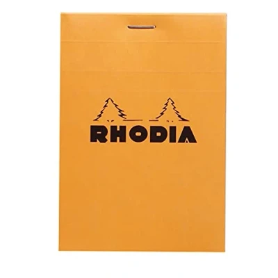 Abbildung von Rhodia 12200C Notizblock (geheftet, mikroperforiert, kariert, 85 x 120 mm, 80 Blatt) 1 Stück orange
