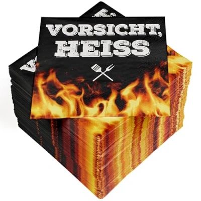 Abbildung von HEKU 100 Servietten, 3 lagig, 33x33cm, heiß kalt I Saugstark und praktisch verpackt Ideal für besondere Anlässe