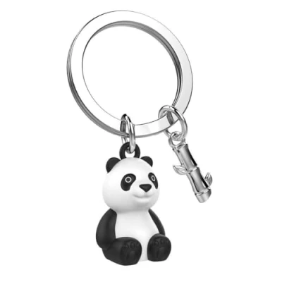 Abbildung von O meta[l]morphose METALMORPHOSE Schlüsselanhänger Panda mit Bambus MTM293 01, schwarz/weiß, one size, Einzigartig