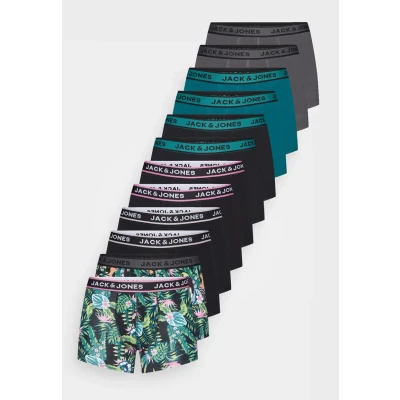 Abbildung von Jack &amp; Jones Jacdrew Trunks 12 PACK Panties, Herren, Größe: Large, Black/black/black/asphalt/asphalt/pink carnation/pink carnation/black/black/wind